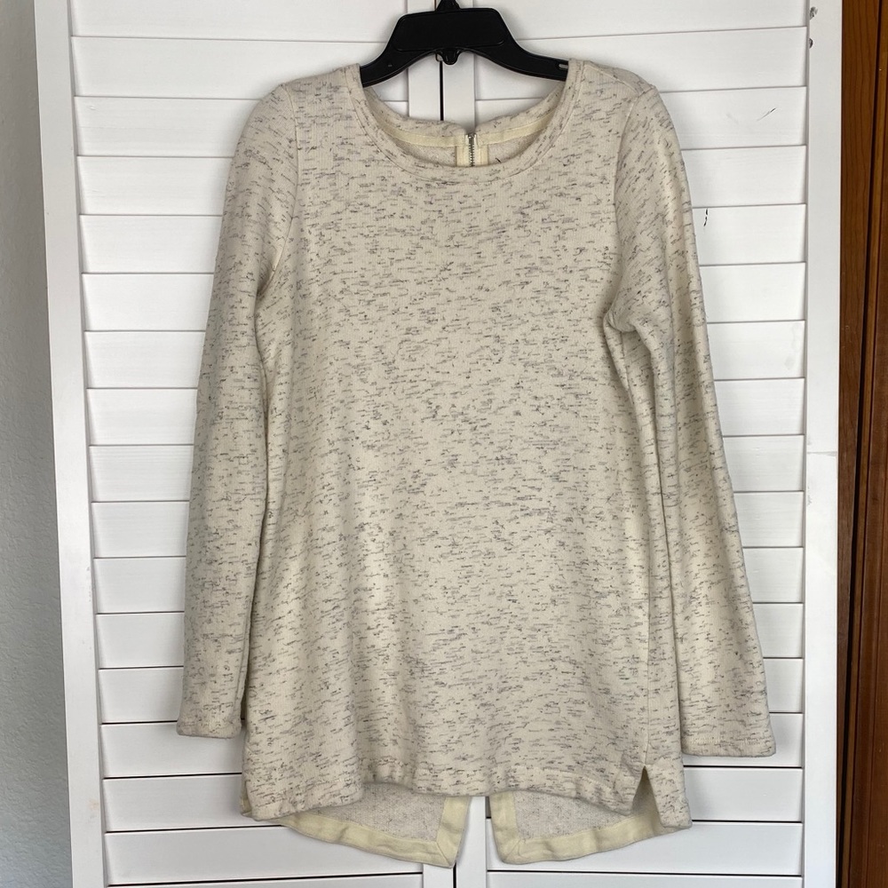 Lou and Grey back zip heathered sweater LOFT